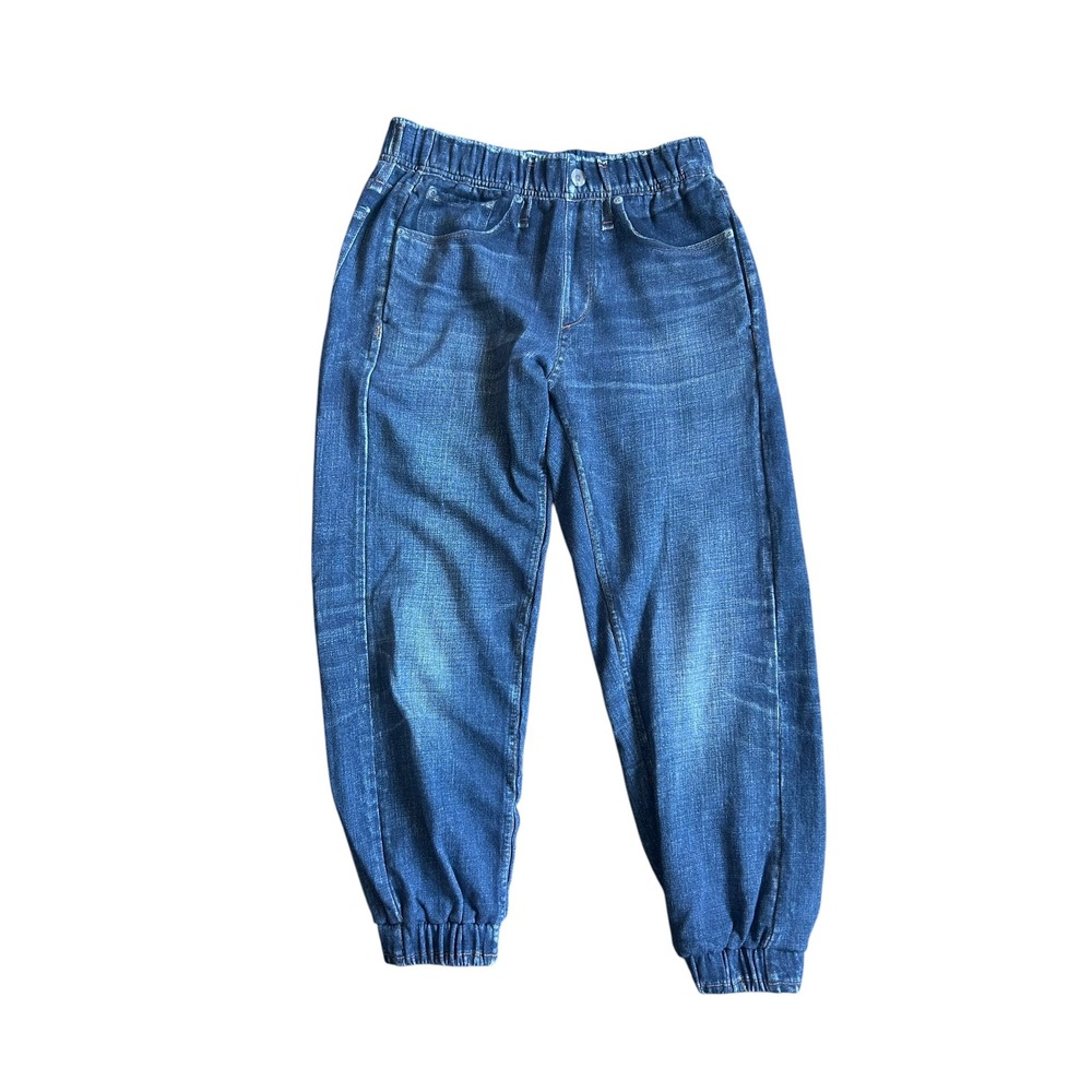 Rag & Bone Miramar Jogger Pants Blue Denim Print Cotton Terry XS Indigo